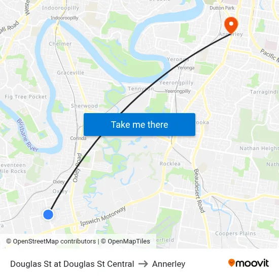 Douglas St at Douglas St Central to Annerley map
