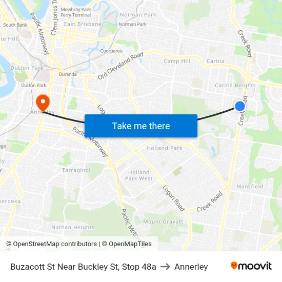 Buzacott St Near Buckley St, Stop 48a to Annerley map