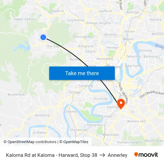 Kaloma Rd at Kaloma - Harward, Stop 38 to Annerley map