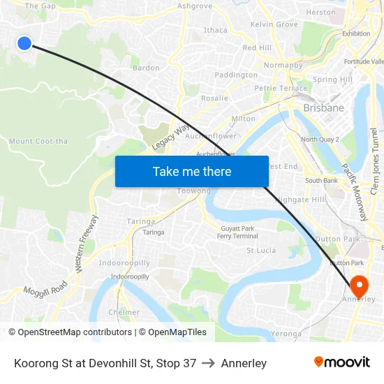 Koorong St at Devonhill St, Stop 37 to Annerley map