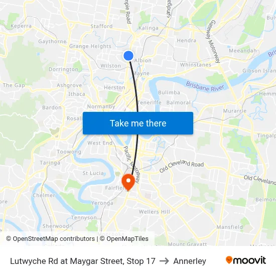 Lutwyche Rd at Maygar Street, Stop 17 to Annerley map