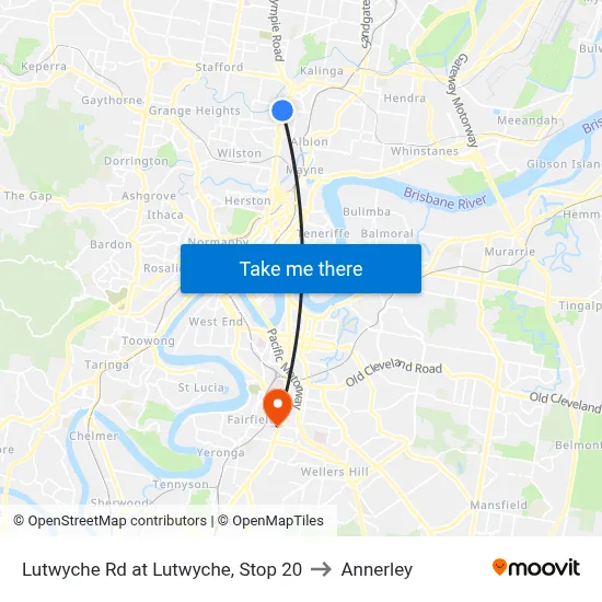 Lutwyche Rd at Lutwyche, Stop 20 to Annerley map