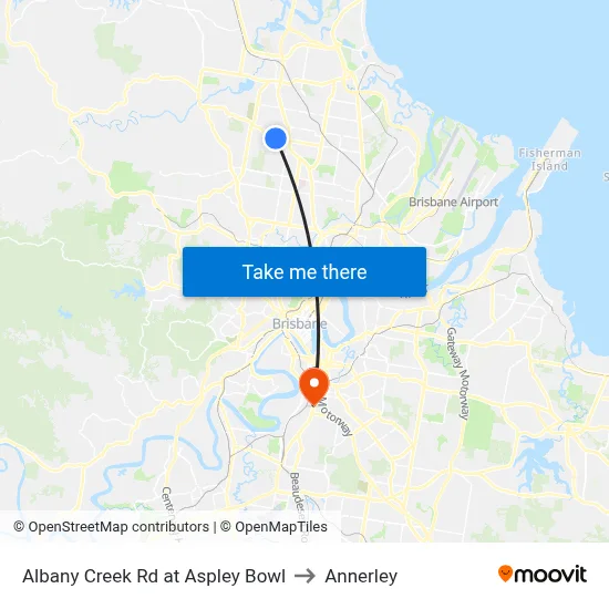 Albany Creek Rd at Aspley Bowl to Annerley map