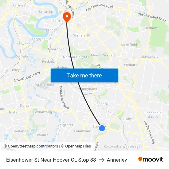 Eisenhower St Near Hoover Ct, Stop 88 to Annerley map