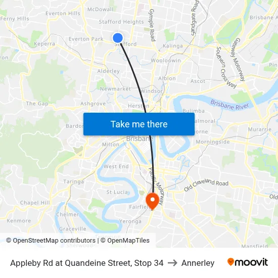 Appleby Rd at Quandeine Street, Stop 34 to Annerley map