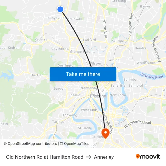 Old Northern Rd at Hamilton Road to Annerley map