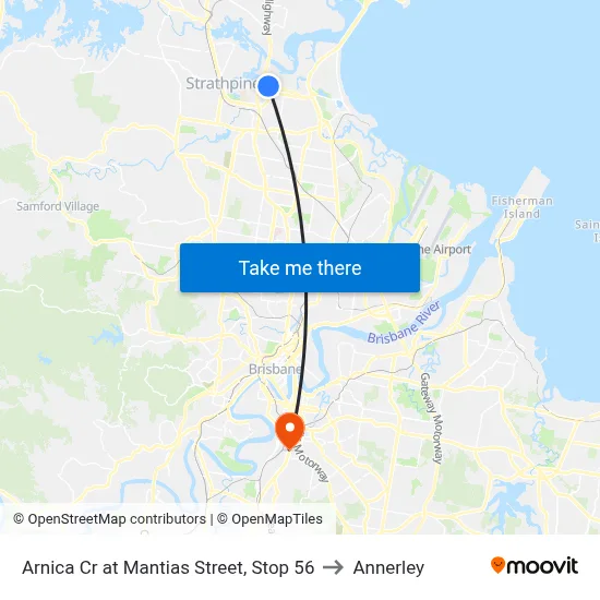 Arnica Cr at Mantias Street, Stop 56 to Annerley map
