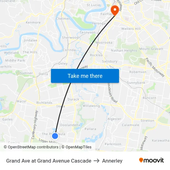 Grand Ave at Grand Avenue Cascade to Annerley map