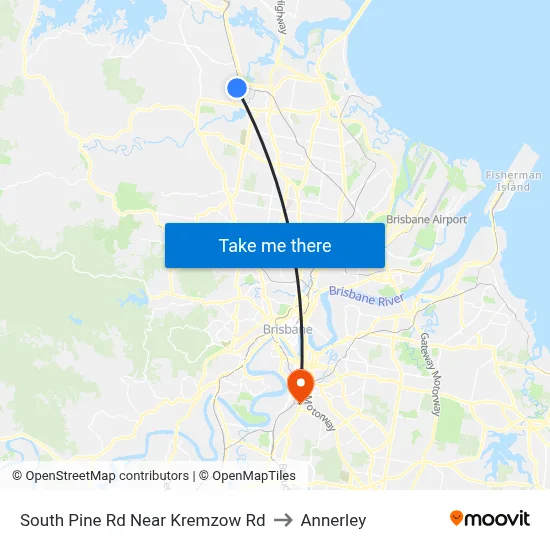 South Pine Rd Near Kremzow Rd to Annerley map