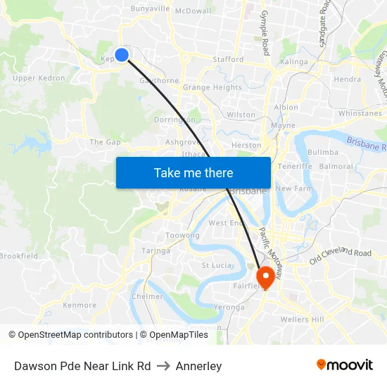 Dawson Pde Near Link Rd to Annerley map