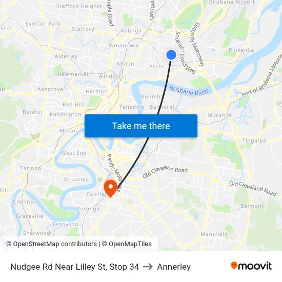 Nudgee Rd Near Lilley St, Stop 34 to Annerley map