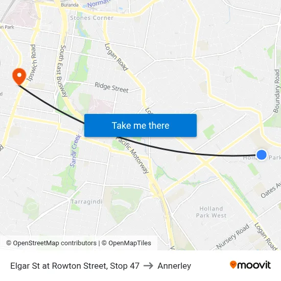 Elgar St at Rowton Street, Stop 47 to Annerley map
