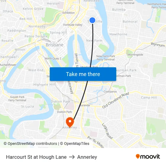 Harcourt St at Hough Lane to Annerley map