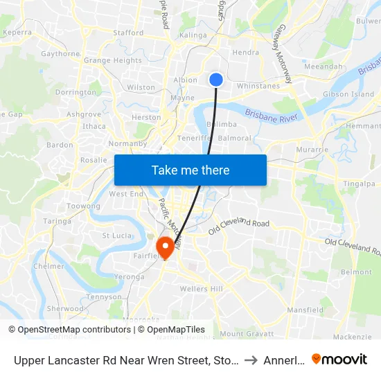 Upper Lancaster Rd Near Wren Street, Stop 25 to Annerley map