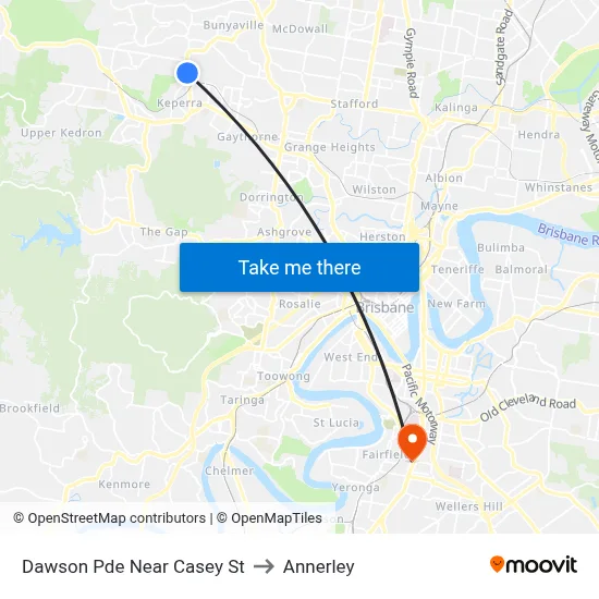 Dawson Pde Near Casey St to Annerley map