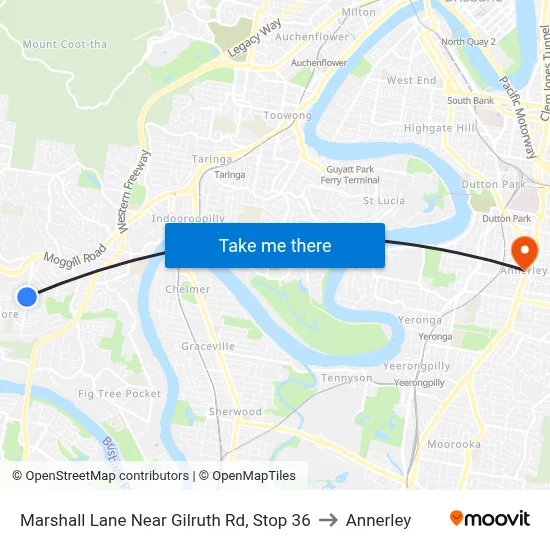 Marshall Lane Near Gilruth Rd, Stop 36 to Annerley map