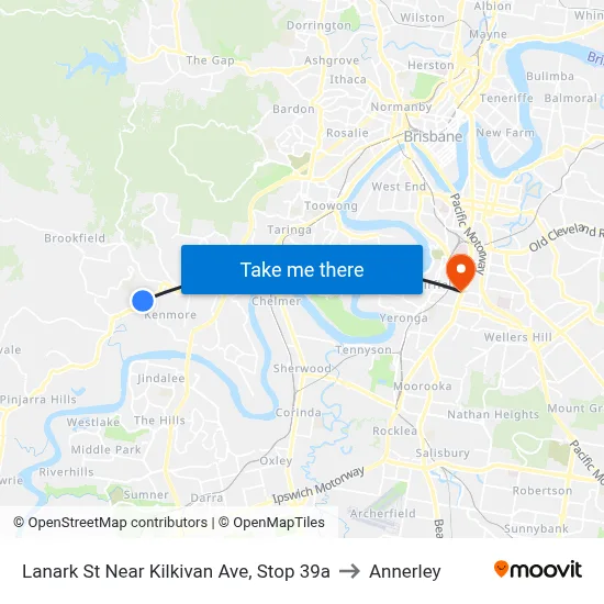 Lanark St Near Kilkivan Ave, Stop 39a to Annerley map