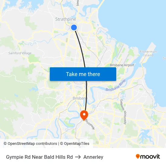 Gympie Rd Near Bald Hills Rd to Annerley map