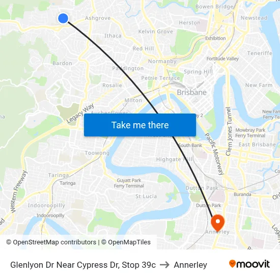 Glenlyon Dr Near Cypress Dr, Stop 39c to Annerley map