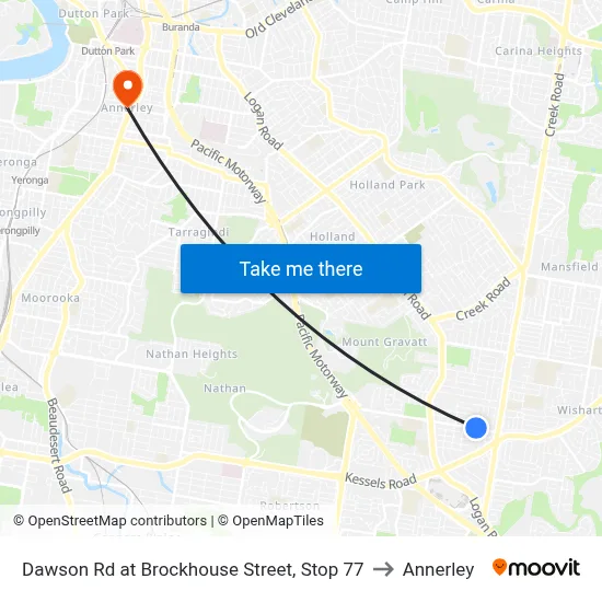 Dawson Rd at Brockhouse Street, Stop 77 to Annerley map