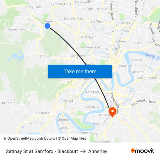 Satinay St at Samford - Blackbutt to Annerley map