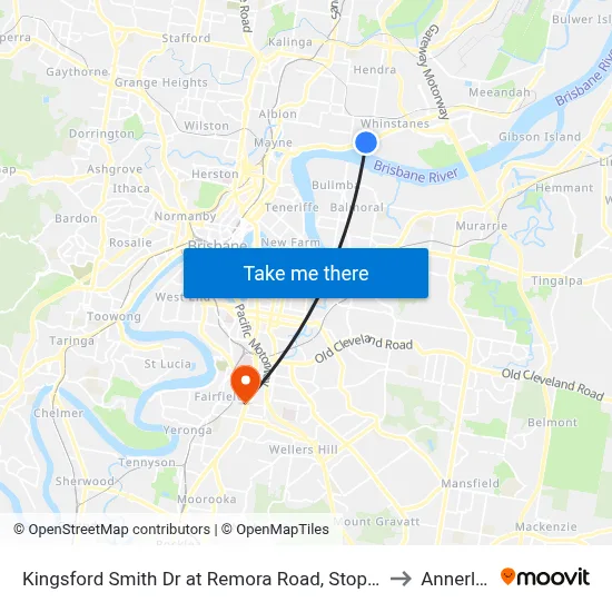 Kingsford Smith Dr at Remora Road, Stop 29 to Annerley map