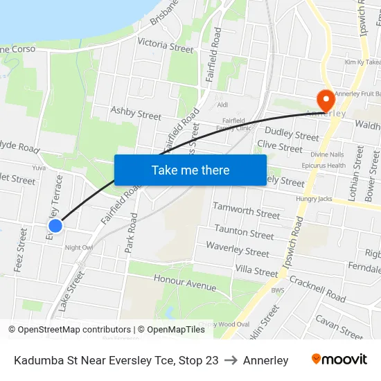 Kadumba St Near Eversley Tce, Stop 23 to Annerley map