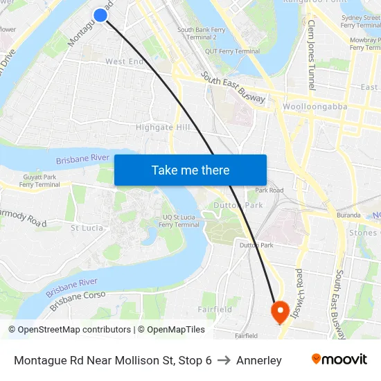 Montague Rd Near Mollison St, Stop 6 to Annerley map