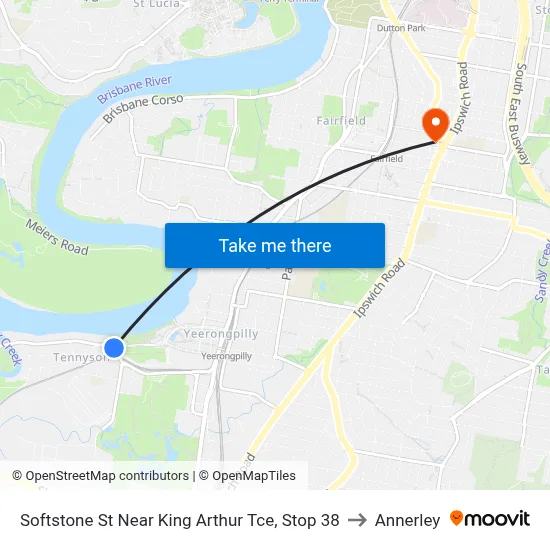 Softstone St Near King Arthur Tce, Stop 38 to Annerley map