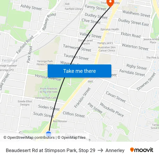 Beaudesert Rd at Stimpson Park, Stop 29 to Annerley map