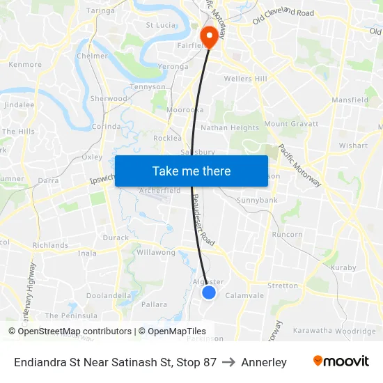 Endiandra St Near Satinash St, Stop 87 to Annerley map