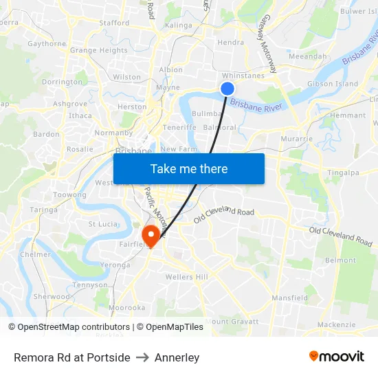 Remora Rd at Portside to Annerley map