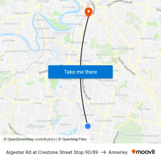 Algester Rd at Crestone Street Stop 90/89 to Annerley map