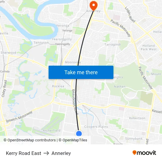 Kerry Road East to Annerley map