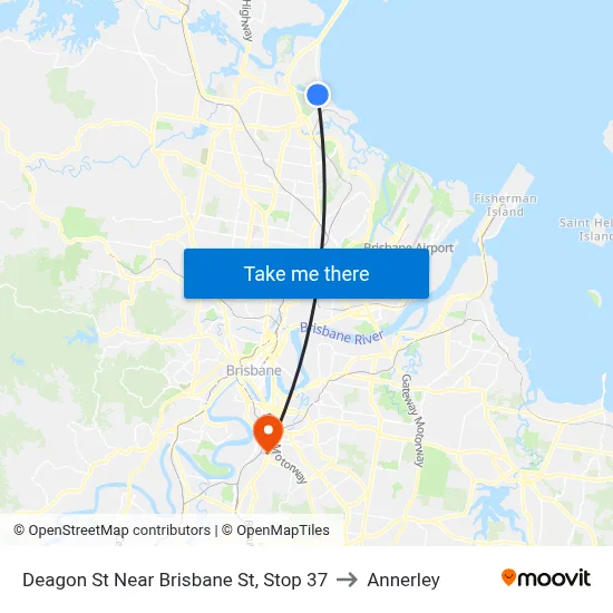 Deagon St Near Brisbane St, Stop 37 to Annerley map