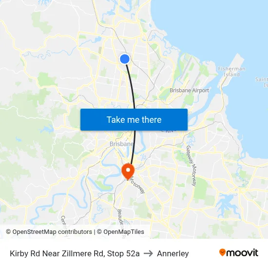 Kirby Rd Near Zillmere Rd, Stop 52a to Annerley map