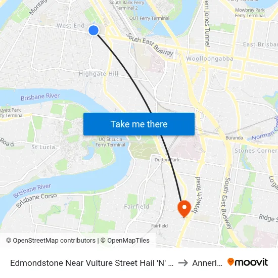 Edmondstone Near Vulture Street Hail 'N' Ride to Annerley map