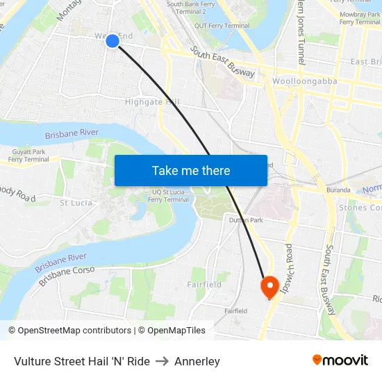 Vulture Street Hail 'N' Ride to Annerley map