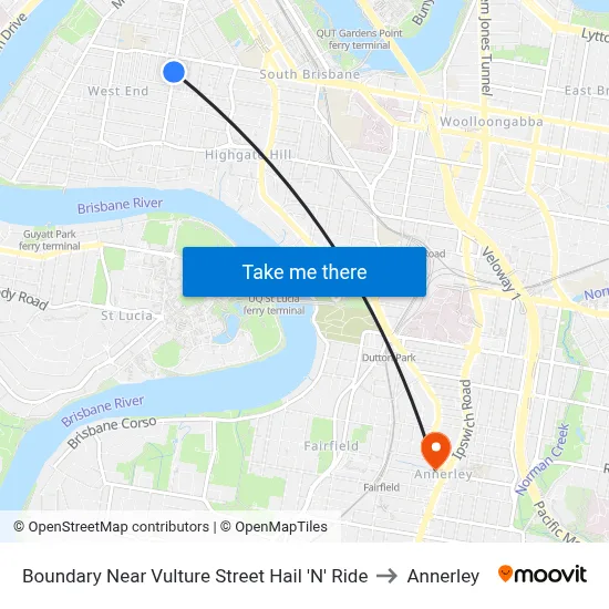 Boundary Near Vulture Street Hail 'N' Ride to Annerley map