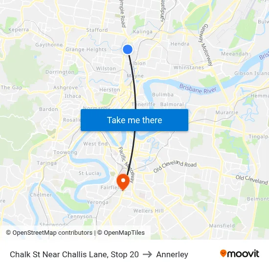 Chalk St Near Challis Lane, Stop 20 to Annerley map