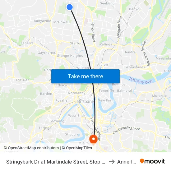 Stringybark Dr at Martindale Street, Stop 47 to Annerley map