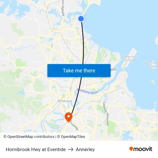 Hornibrook Hwy at Eventide to Annerley map