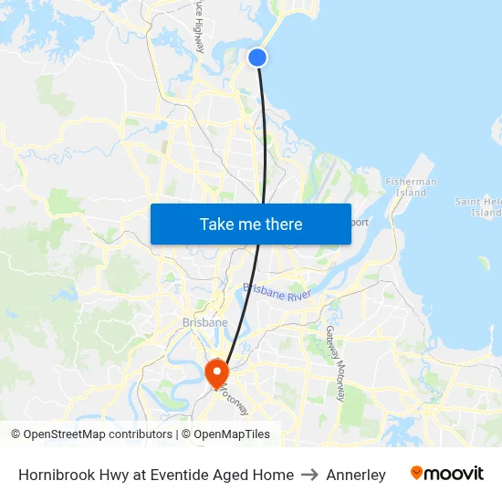 Hornibrook Hwy at Eventide Aged Home to Annerley map