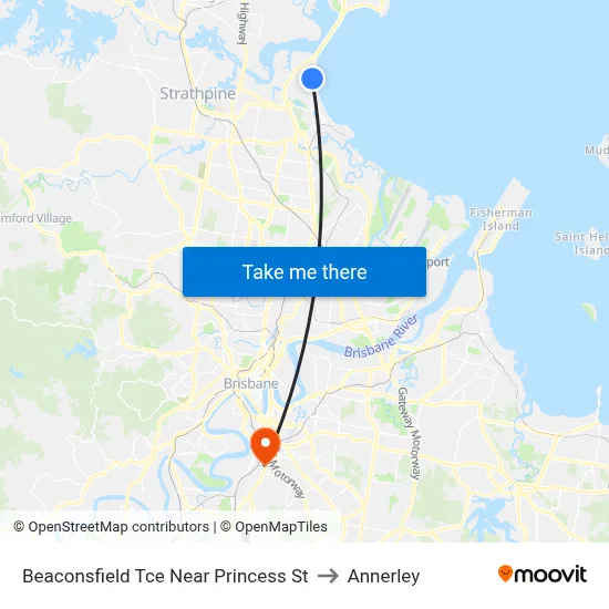 Beaconsfield Tce Near Princess St to Annerley map