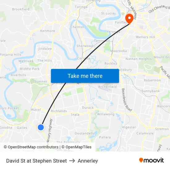 David St at Stephen Street to Annerley map