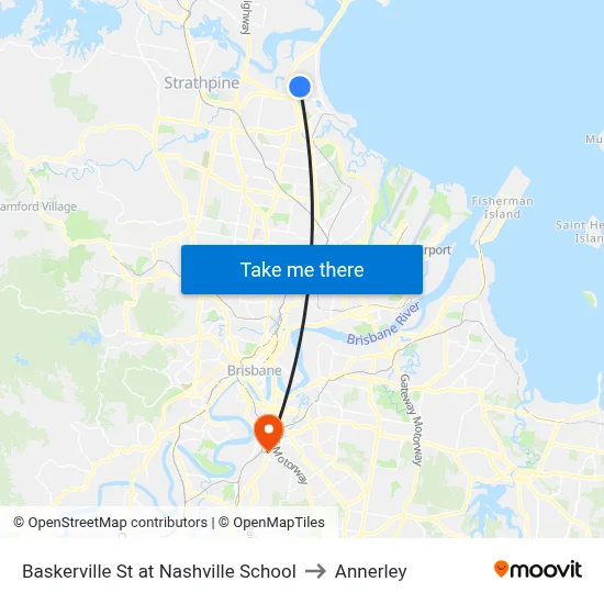 Baskerville St at Nashville School to Annerley map