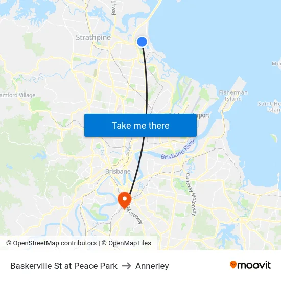 Baskerville St at Peace Park to Annerley map