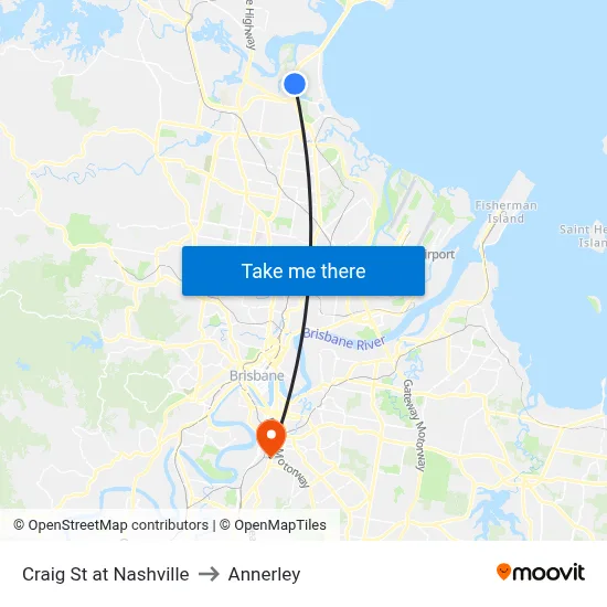 Craig St at Nashville to Annerley map