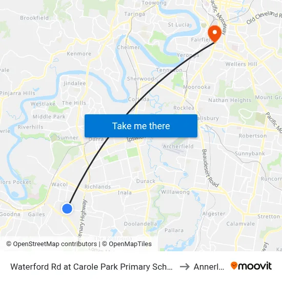Waterford Rd at Carole Park Primary School to Annerley map