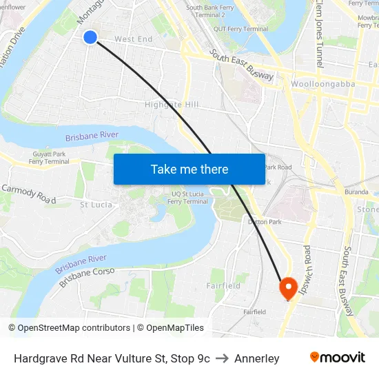 Hardgrave Rd Near Vulture St, Stop 9c to Annerley map